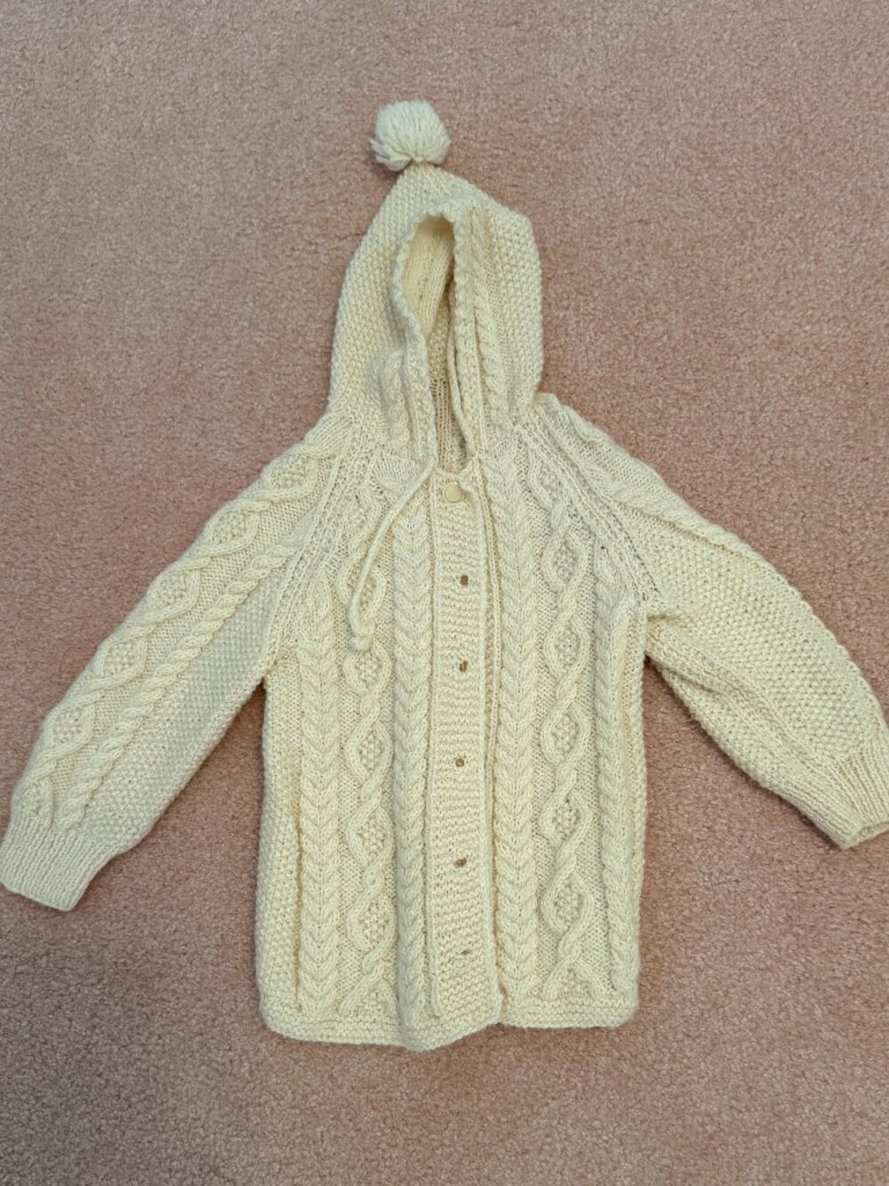 Handmade Toddler Sweater Off White Knitted? Button front